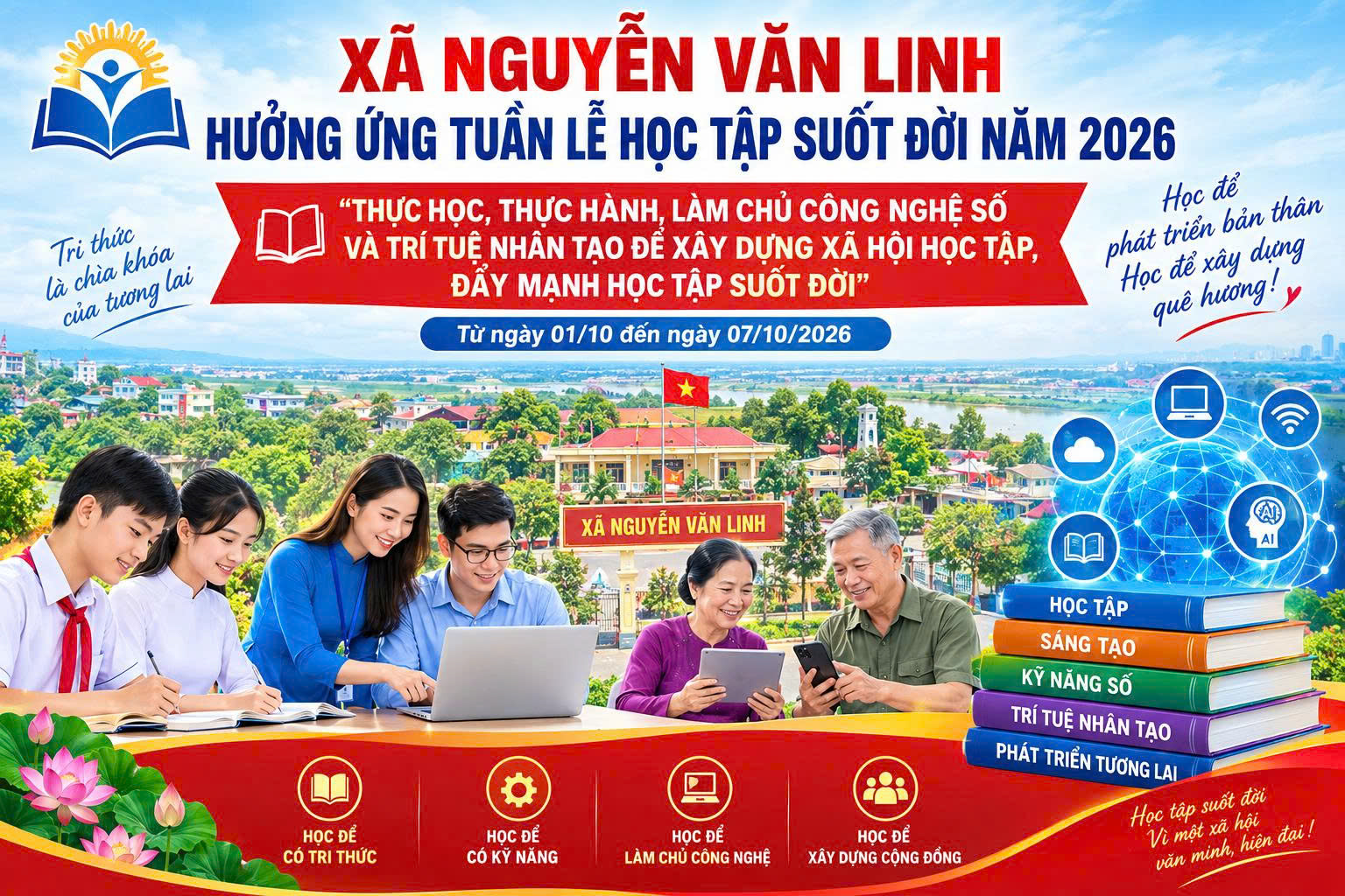 XÃ NGUYỄN VĂN LINH HƯỞNG ỨNG TUẦN LỄ HỌC TẬP SUỐT ĐỜI NĂM 2026