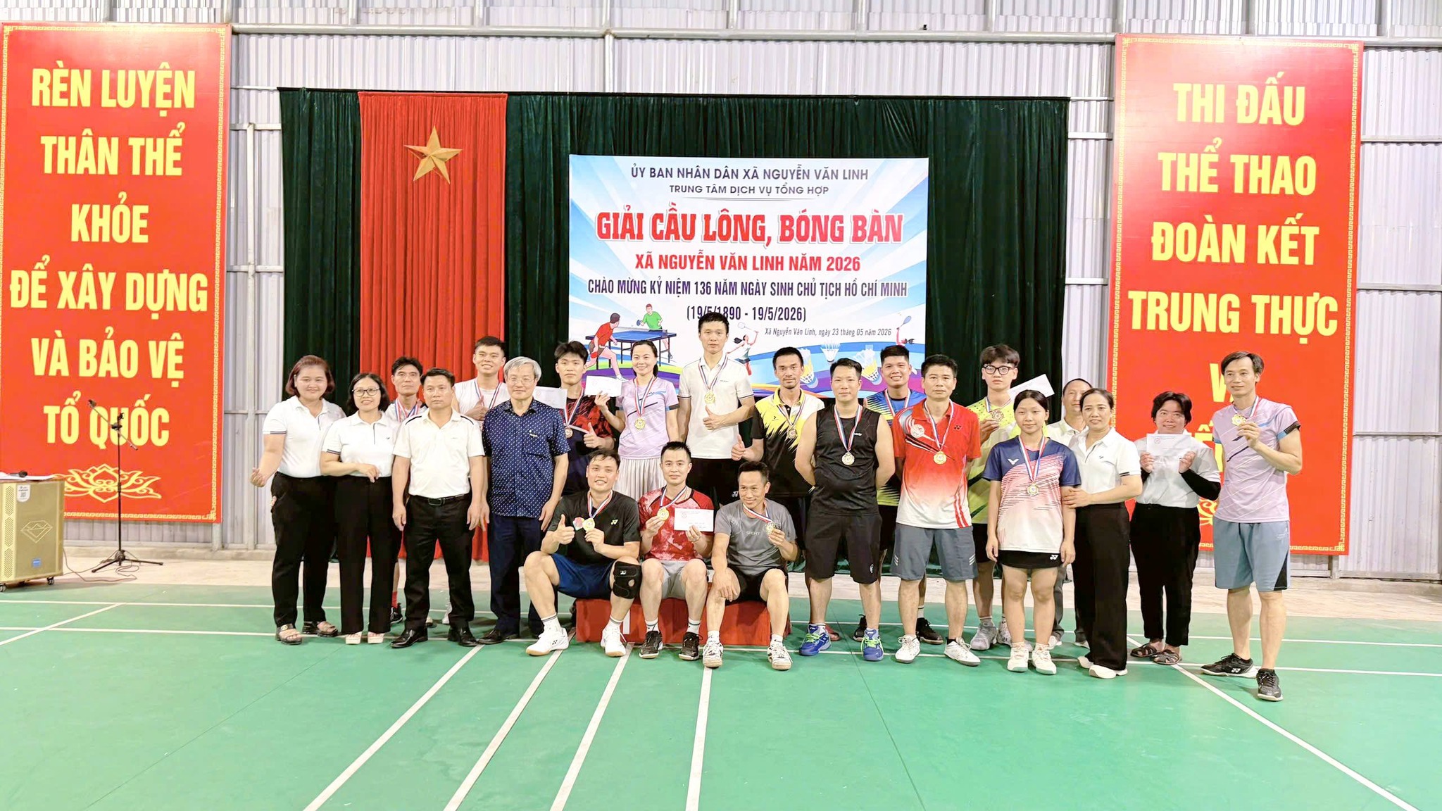 XÃ NGUYỄN VĂN LINH TỔ CHỨC GIẢI CẦU LÔNG, BÓNG BÀN CHÀO MỪNG KỶ NIỆM 136 NĂM NGÀY SINH CHỦ TỊCH HỒ CHÍ MINH 19/5/1890 – 19/5/2026