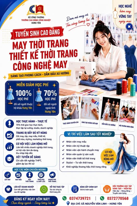 TRƯỞNG CAO ĐẲNG CÔNG NGHIỆP HƯNG YÊN TUYỂN SINH