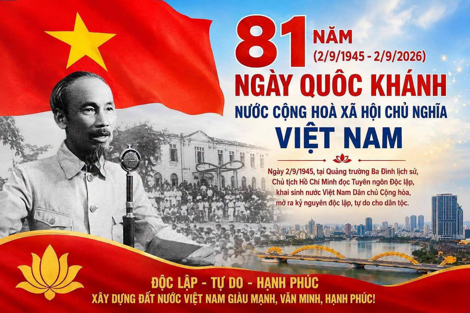 KỶ NIỆM 81 NĂM NGÀY QUỐC KHÁNH NƯỚC CỘNG HÒA XÃ HỘI CHỦ NGHĨA VIỆT NAM (02/9/1945 - 02/9/2026)
